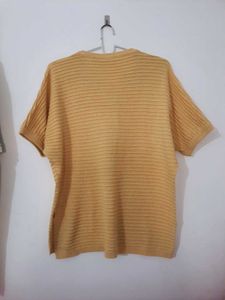 Mustard Yellow Textured Knit Top