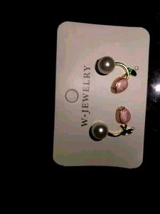 Korean Design Pink Rose Earrings