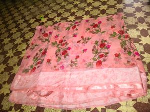 Beautiful Pink Floral Saree