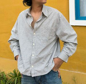 crop checked shirt