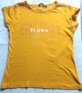 Zudio Women Yellow Cotton 💛  Tshirt