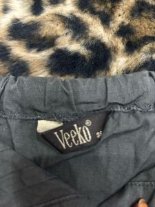 Black Button-Up Crop Top