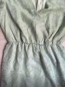 Newme Light Green Embroidered Midi Dress