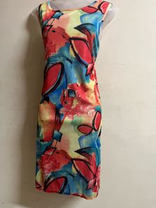 Price Drop Abstract Print Sleeveless Dress