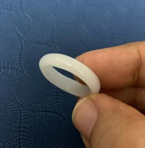 Unisex Elegant White Band Glass Ring