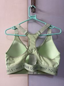 Lime Green Sports Bra with Zipper