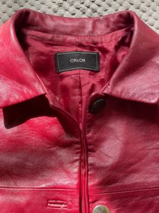 Blood Red Leather Blazer