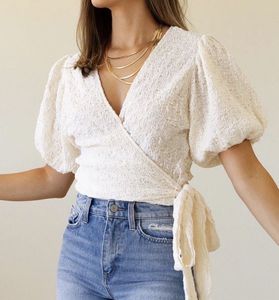 Textured Wrap Top