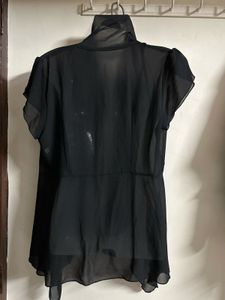 Elegant Black Sheer Kimono Top