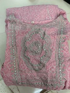 Elegant Pink Bandhani Gown