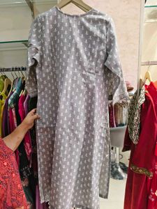 Elegant Grey Printed Kurta