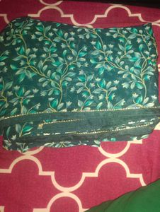 Beautiful Teal Floral Saree
