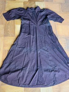 Dark Purple Collared Midi Dress