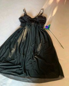Black Ruffle Nightgown