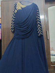 Navy Blue Embellished Gown