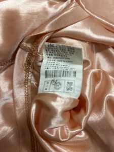 Korean peach Dress with Pearl &amp; Bow Detail