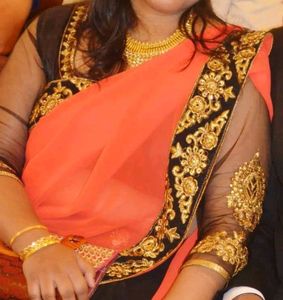 Embroidered Lace Saree With Stiched Blouse...
