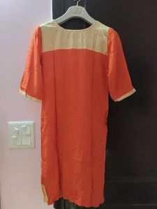 Orange Kurta Casual Fashionable For Women