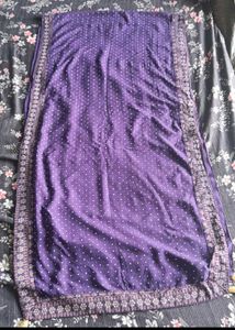 Elegant Purple Kurta Set with Pants &amp; Dupatta