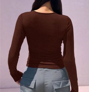 Brown Long Sleeve Henley Top