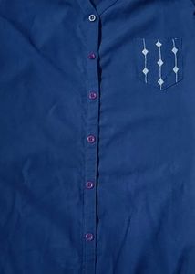 Stylish Navy Blue short Kurti with Accents