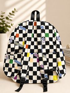 Black and White Checkerboard Backpack