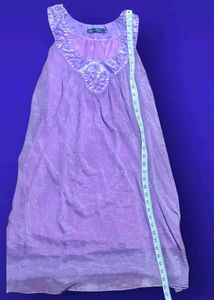 💜 Elegant Purple Shimmer Sleeveless Nighty | Soft