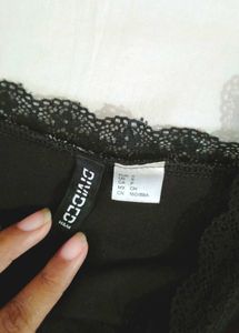 Cute Floral Black Crop Top