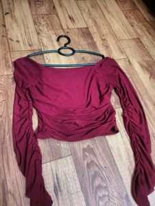 Beautiful Sleeve Maroon Top👈🏻♥️