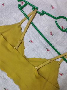 Comfortable Yellow Lace Bra
