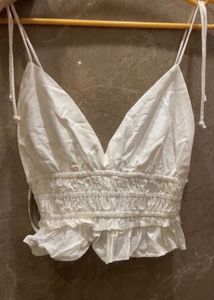 White Summer Smocked Halter Top
