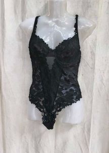 321110. Black Lace Bodysuit
