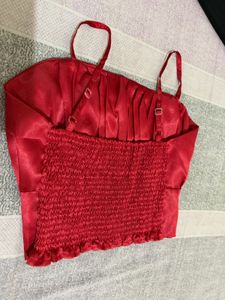 Red party Satin top
