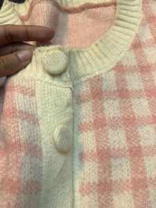 Cute Pink Plaid Cardigan