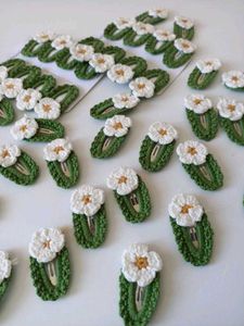 Handmade Crocheted Hair Clips