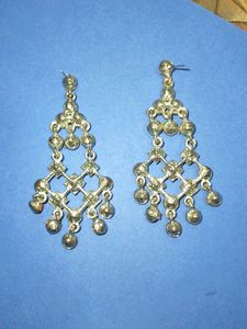 Dark Orange Silver Earrings