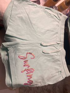 Cute Girls Surfing Cotton Shorts
