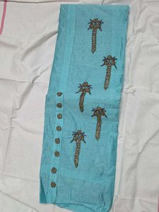 Beautiful Blue Embroidered Dress Material
