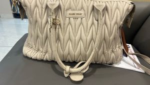 Cream Quilted Leather Handbag
