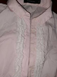 Ruffled Button-Up Shirt