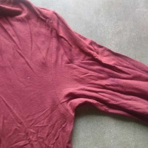 Maroon Asymmetrical Tunic Top