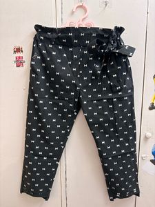 Stylish D&amp;G Black Bow Print Pants