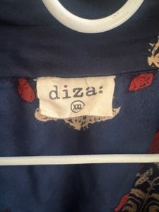 Westside Diza - Blue Floral Print Kurta