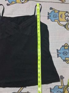 Lace Trim Black Camisole