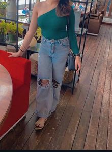 Emerald Green One-Shoulder Top