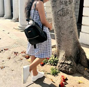 Chic Plaid Midi Dress| black n white