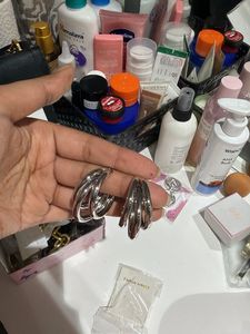 Chunky Silver Hoop Earrings