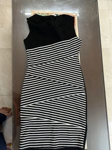 Chic Black & White Striped Dress