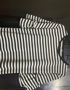 Striped Ruffle Sleeve T-Shirt Dress