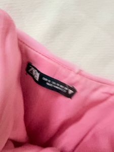 Stylish Pink Ruched Strapless Top